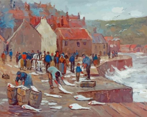 Abstract Staithes Village Paint By Numbers