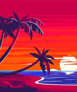 Aesthetic Beach And Sunset Paint By Numbers