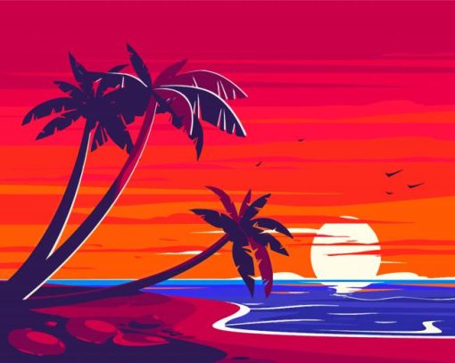 Aesthetic Beach And Sunset Paint By Numbers