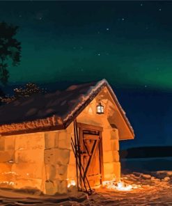 Aesthetic Cabin At Night Paint By Numbers