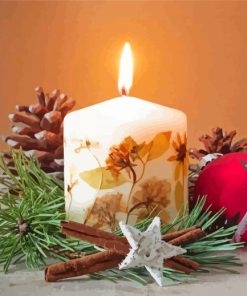 Aesthetic Christmas Candle Paint By Numbers