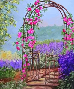 Aesthetic Garden Gate Flowers Paint By Numbers