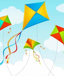 Aesthetic Kites Illustration Paint By Numbers