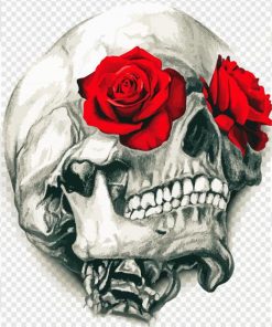 Aesthetic Skull Flowers Paint By Numbers