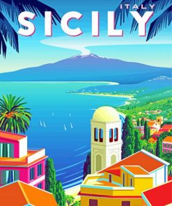 Aesthetic Taormina Poster Paint By Numbers