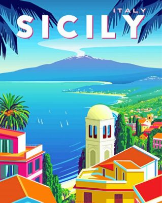 Aesthetic Taormina Poster Paint By Numbers