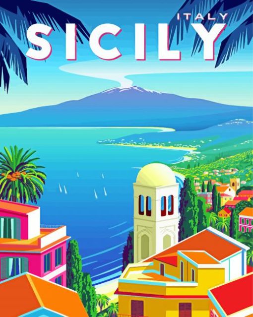 Aesthetic Taormina Poster Paint By Numbers