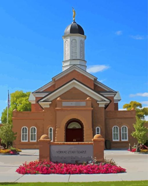 Aesthetic Vernal Utah Temple Paint By Numbers