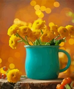 Aesthetic Yellow Flowers Vase Paint By Numbers