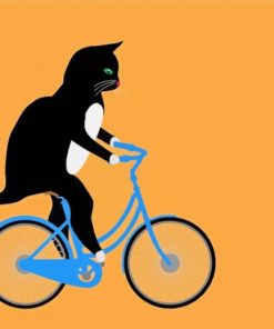 Aesthetic Cat On Bicycle Paint By Numbers