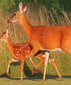 Aesthetic Doe And Fawn Paint By Numbers