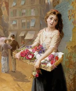 Aesthetic Flower Seller Paint By Numbers