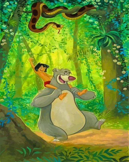 Aesthetic Mowgli And Baloo Paint By Numbers