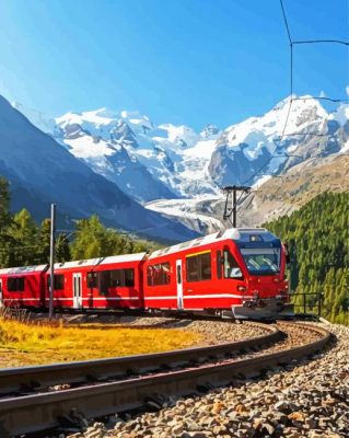 Aesthetic Swiss Train Paint By Numbers