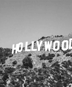 Black And White Hollywood Sign Paint By Numbers