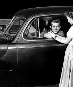 Black And White James Dean In A Car Paint By Numbers