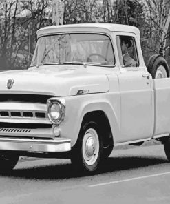 Black And White Old Ford Truck Paint By Numbers