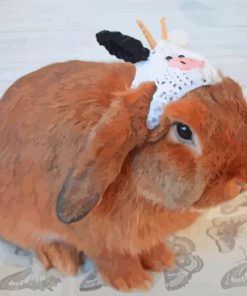 Brown Rabbit With Hat Paint By Numbers