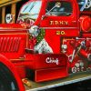 Dalmatian And Fire Truck Paint By Numbers