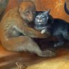 Monkey With Cat Paint By Numbers