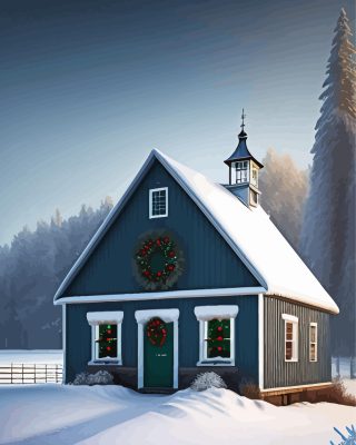 House In Snow Paint By Numbers