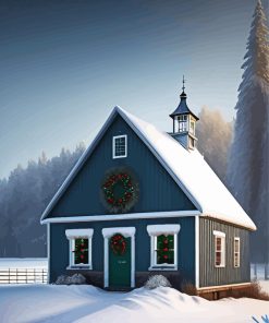 House In Snow Paint By Numbers