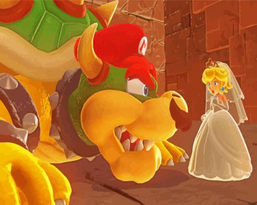 Bowser And Princess Paint By Numbers