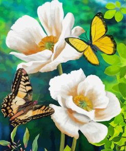 Butterflies And Poppie Paint By Numbers