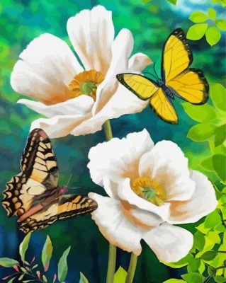 Butterflies And Poppie Paint By Numbers