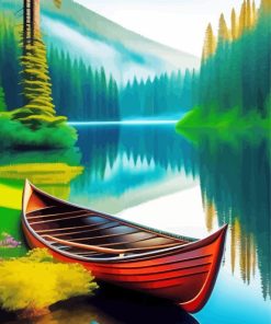 Canoe On Lake Paint By Numbers