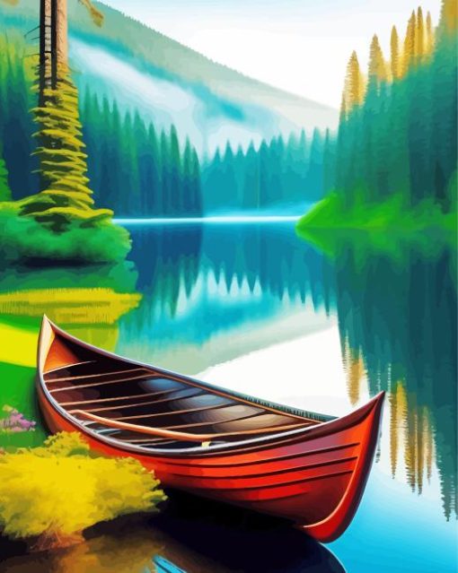 Canoe On Lake Paint By Numbers