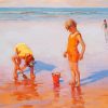 Children In The Sand Paint By Numbers