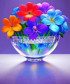 Colorful Flowers Vase Paint By Numbers