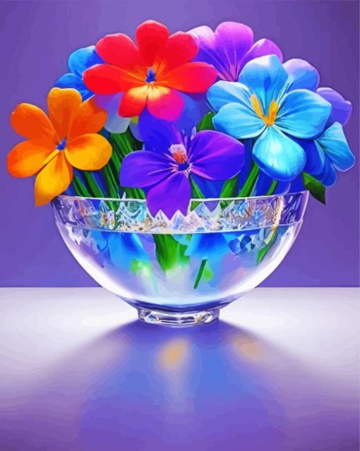 Colorful Flowers Vase Paint By Numbers