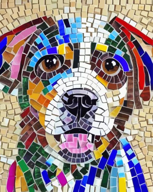 Mosaic Dog Paint By Numbers