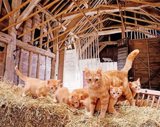 Kittens In A Barn Paint By Numbers