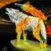 Fantasy Wolf On Fire Paint By Numbers