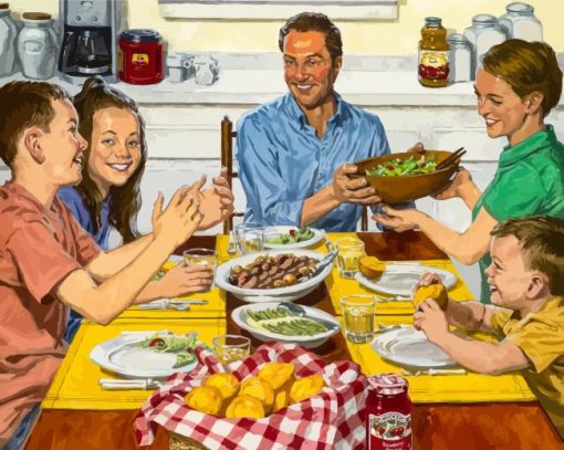 Happy Family Meal Paint By Numbers