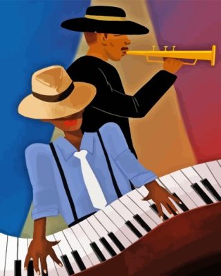 Jazz Black Man At Piano Paint By Numbers