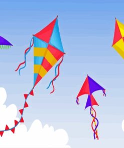 Kites Illustration Paint By Numbers