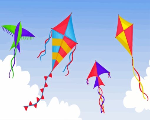 Kites Illustration Paint By Numbers