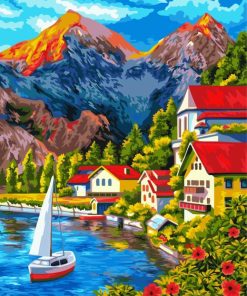 Lake In The Mountains Paint By Numbers