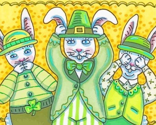 Leprechaun Rabbits Paint By Numbers