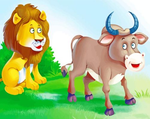 Lion And Bull Paint By Numbers