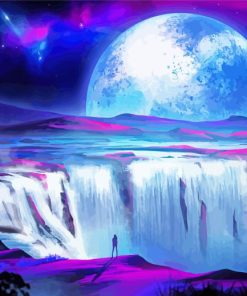 Moonlight Waterfall Paint By Numbers