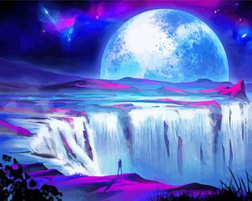 Moonlight Waterfall Paint By Numbers