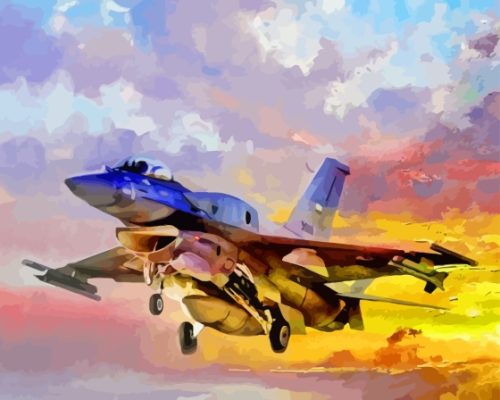 Military F 16 Fighting Falcon Paint By Numbers