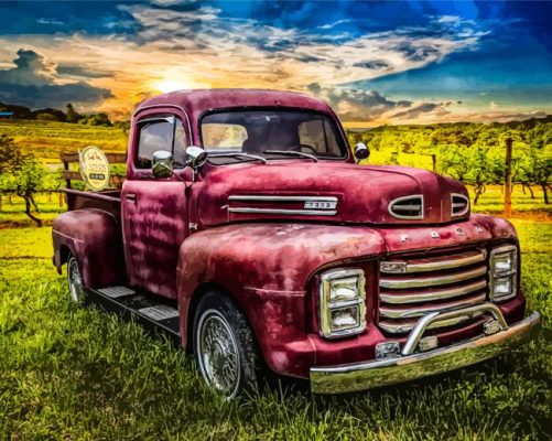 Old Ford In Farm Paint By Numbers