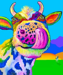 Psychedelic Cow Paint By Numbers