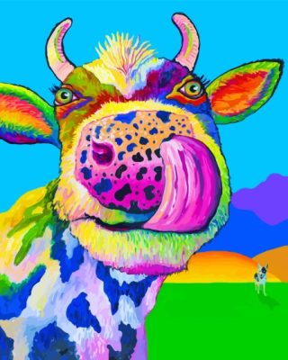 Psychedelic Cow Paint By Numbers